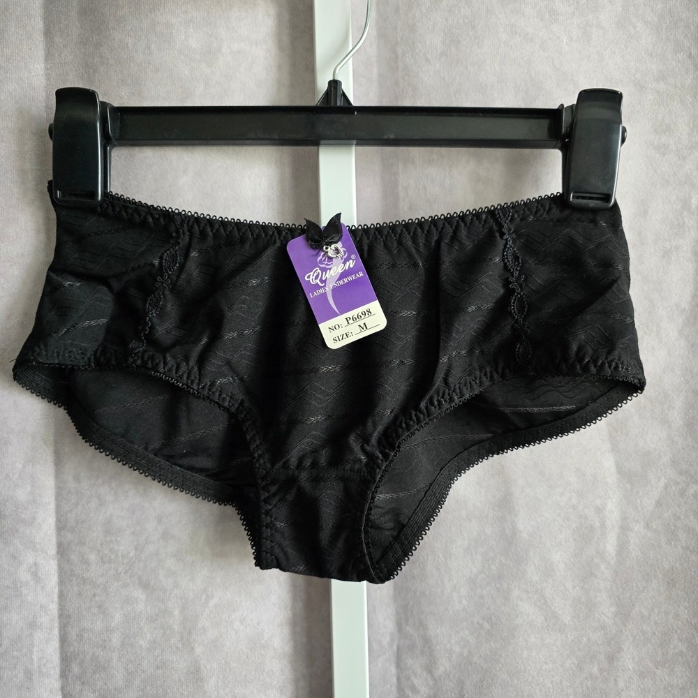 Queen Black Lace Elastic Pull‎ On Ladies Underwear NWT M Medium